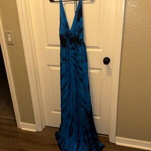 Blue Tie-Dye Maxi Dress